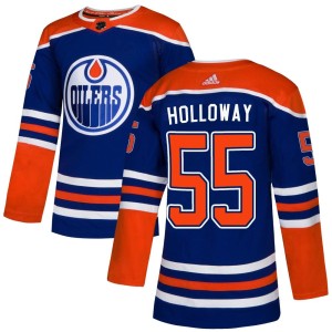 Dylan Holloway Men's Adidas Edmonton Oilers Authentic Royal Alternate Jersey