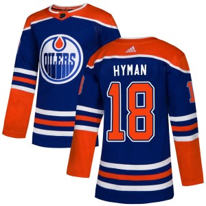 Zach Hyman Men's Adidas Edmonton Oilers Authentic Royal Alternate Jersey
