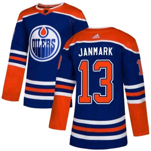 Mattias Janmark Men's Adidas Edmonton Oilers Authentic Royal Alternate Jersey
