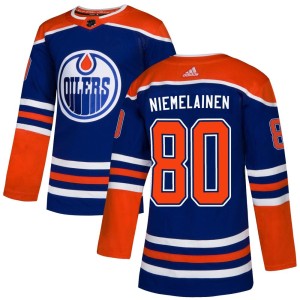 Markus Niemelainen Men's Adidas Edmonton Oilers Authentic Royal Alternate Jersey