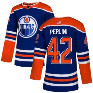 Brendan Perlini Men's Adidas Edmonton Oilers Authentic Royal Alternate Jersey