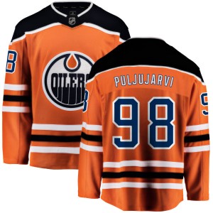 Jesse Puljujarvi Men's Fanatics Branded Edmonton Oilers Breakaway Orange Home Jersey