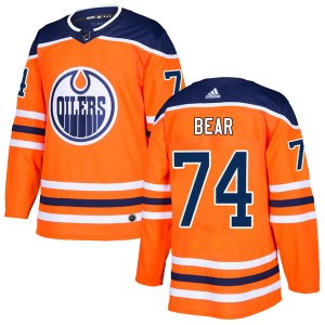 Ethan Bear Men's Adidas Edmonton Oilers Authentic Orange r Home Jersey