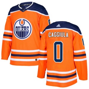 Drake Caggiula Men's Adidas Edmonton Oilers Authentic Orange r Home Jersey