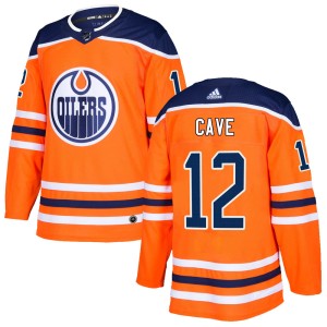 Colby Cave Men's Adidas Edmonton Oilers Authentic Orange r Home Jersey