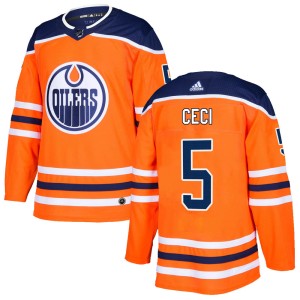 Cody Ceci Men's Adidas Edmonton Oilers Authentic Orange r Home Jersey