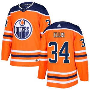 Nick Ellis Men's Adidas Edmonton Oilers Authentic Orange r Home Jersey