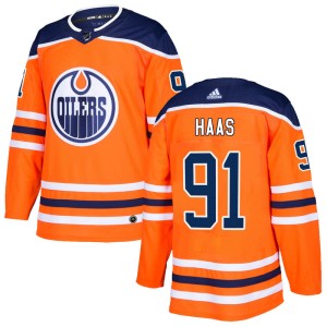 Gaetan Haas Men's Adidas Edmonton Oilers Authentic Orange r Home Jersey