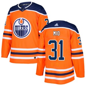 Eddie Mio Men's Adidas Edmonton Oilers Authentic Orange r Home Jersey