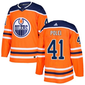 Evan Polei Men's Adidas Edmonton Oilers Authentic Orange r Home Jersey