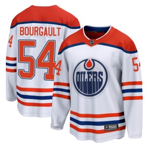 Xavier Bourgault Youth Fanatics Branded Edmonton Oilers Breakaway White 2020/21 Special Edition Jersey