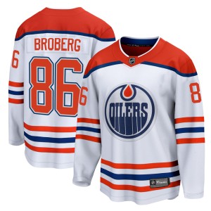 Philip Broberg Youth Fanatics Branded Edmonton Oilers Breakaway White 2020/21 Special Edition Jersey