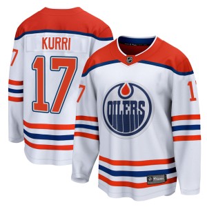 Jari Kurri Youth Fanatics Branded Edmonton Oilers Breakaway White 2020/21 Special Edition Jersey