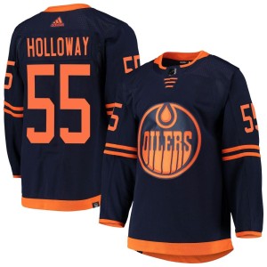 Dylan Holloway Men's Adidas Edmonton Oilers Authentic Navy Alternate Primegreen Pro Jersey
