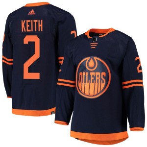 Duncan Keith Men's Adidas Edmonton Oilers Authentic Navy Alternate Primegreen Pro Jersey