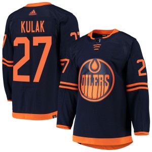 Brett Kulak Men's Adidas Edmonton Oilers Authentic Navy Alternate Primegreen Pro Jersey