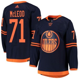 Ryan McLeod Men's Adidas Edmonton Oilers Authentic Navy Alternate Primegreen Pro Jersey