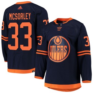 Marty Mcsorley Men's Adidas Edmonton Oilers Authentic Navy Alternate Primegreen Pro Jersey