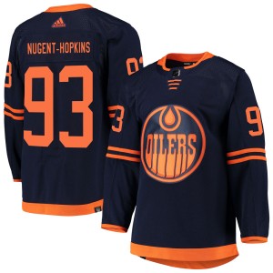 Ryan Nugent-Hopkins Men's Adidas Edmonton Oilers Authentic Navy Alternate Primegreen Pro Jersey