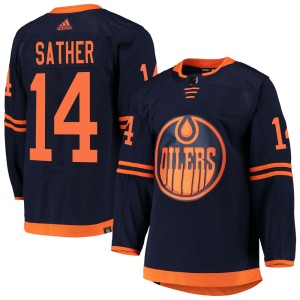 Glen Sather Men's Adidas Edmonton Oilers Authentic Navy Alternate Primegreen Pro Jersey