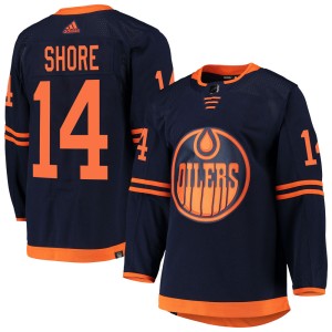 Devin Shore Men's Adidas Edmonton Oilers Authentic Navy Alternate Primegreen Pro Jersey