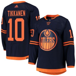 Esa Tikkanen Men's Adidas Edmonton Oilers Authentic Navy Alternate Primegreen Pro Jersey