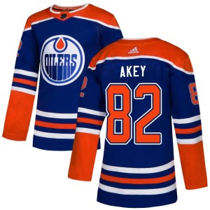 Beau Akey Youth Adidas Edmonton Oilers Authentic Royal Alternate Jersey