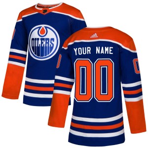 Custom Youth Adidas Edmonton Oilers Authentic Royal Custom Alternate Jersey