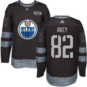 Beau Akey Youth Edmonton Oilers Authentic Black 1917-2017 100th Anniversary Jersey