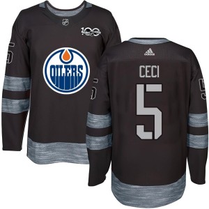Cody Ceci Youth Edmonton Oilers Authentic Black 1917-2017 100th Anniversary Jersey