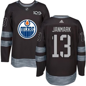 Mattias Janmark Youth Edmonton Oilers Authentic Black 1917-2017 100th Anniversary Jersey