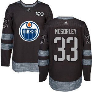Marty Mcsorley Youth Edmonton Oilers Authentic Black 1917-2017 100th Anniversary Jersey