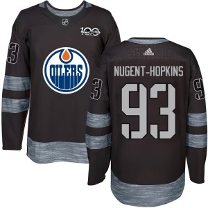Ryan Nugent-Hopkins Youth Edmonton Oilers Authentic Black 1917-2017 100th Anniversary Jersey