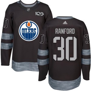 Bill Ranford Youth Edmonton Oilers Authentic Black 1917-2017 100th Anniversary Jersey