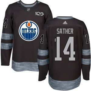 Glen Sather Youth Edmonton Oilers Authentic Black 1917-2017 100th Anniversary Jersey