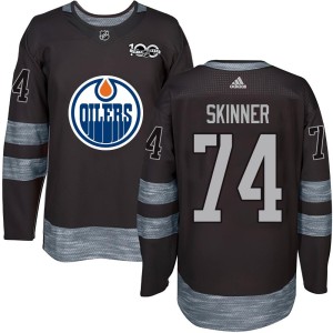 Stuart Skinner Youth Edmonton Oilers Authentic Black 1917-2017 100th Anniversary Jersey