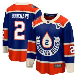 Evan Bouchard Youth Fanatics Branded Edmonton Oilers Premier Royal Breakaway 2023 Heritage Classic Jersey