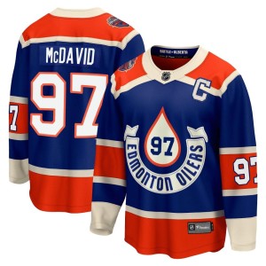 Connor McDavid Youth Fanatics Branded Edmonton Oilers Premier Royal Breakaway 2023 Heritage Classic Jersey