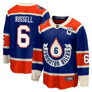 Kris Russell Youth Fanatics Branded Edmonton Oilers Premier Royal Breakaway 2023 Heritage Classic Jersey