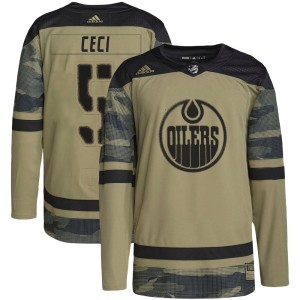Cody Ceci Men's Adidas Edmonton Oilers Authentic Camo Military Appreciation Practice Jersey