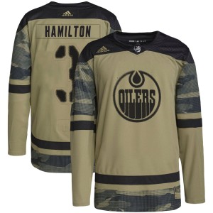 Al Hamilton Men's Adidas Edmonton Oilers Authentic Camo Military Appreciation Practice Jersey