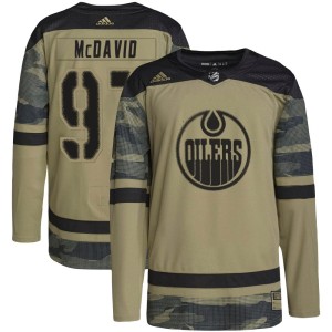 Connor McDavid Men's Adidas Edmonton Oilers Authentic Camo Military Appreciation Practice Jersey