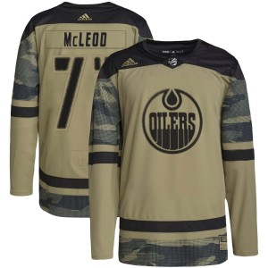 Ryan McLeod Men's Adidas Edmonton Oilers Authentic Camo Military Appreciation Practice Jersey