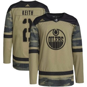 Duncan Keith Youth Adidas Edmonton Oilers Authentic Camo Military Appreciation Practice Jersey