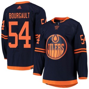 Xavier Bourgault Youth Adidas Edmonton Oilers Authentic Navy Alternate Primegreen Pro Jersey