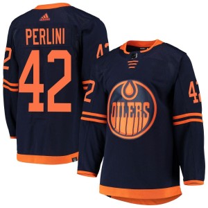 Brendan Perlini Youth Adidas Edmonton Oilers Authentic Navy Alternate Primegreen Pro Jersey