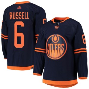 Kris Russell Youth Adidas Edmonton Oilers Authentic Navy Alternate Primegreen Pro Jersey