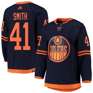 Mike Smith Youth Adidas Edmonton Oilers Authentic Navy Alternate Primegreen Pro Jersey