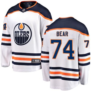 Ethan Bear Youth Fanatics Branded Edmonton Oilers Authentic White Away Breakaway Jersey