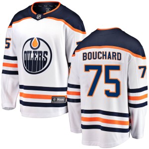Evan Bouchard Youth Fanatics Branded Edmonton Oilers Breakaway White ized Away Jersey